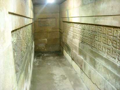 Inside a tomb.