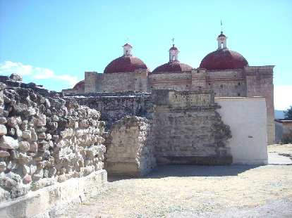 Stone walls at the Church of San Pedro.