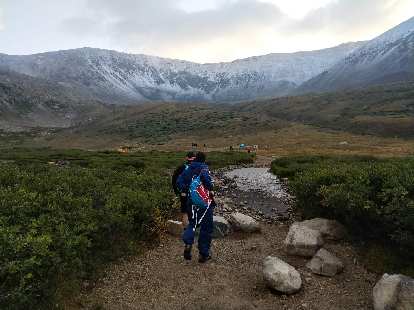 Photo: Beginning the hike to the summit of Mt. Democrat.