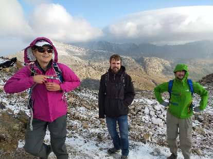Photo: Mel, Marc, and Wolfgang nearing the top of Mt. Democrat.