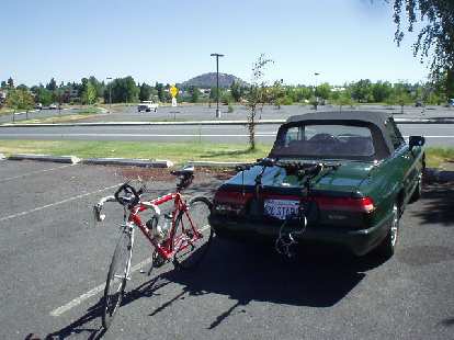 Photo: Beginning at the Mt. Bachelor Park 'n' Ride near downtown Bend, the Cannondale comes off of the Alfa to begin a 107 mile journey around Mt. Bachelor and the Cascade lakes.