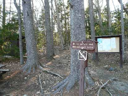 Start of the hiker's trail up Mt. Battie. Start of the hiker's trail up Mt. Battie.