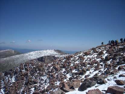 Boulder field at the top.