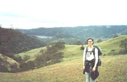 Sarah herself with the Calaveras Reservoir in the background.