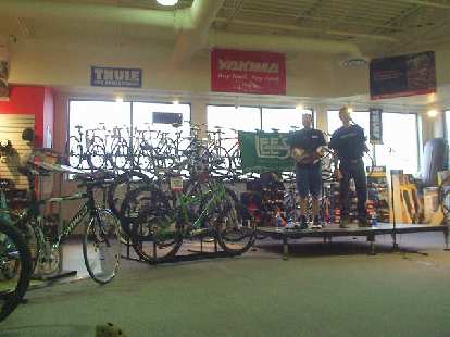 Ned Overend, the legendary mountain biker, was introduced at Lee's. Turns out in addition to racing, Ned also works in the R&D Department at Specialized. Ned Overend, the legendary mountain biker, was introduced at Lee's. Turns out in addition to racing, Ned also works in the R&D Department at Specialized.
