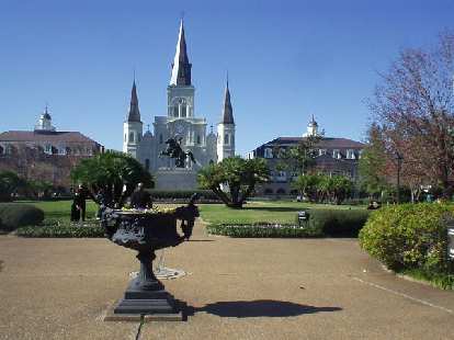 The St. Louis Cathedral was built under Spanish rule a couple of centuries ago.