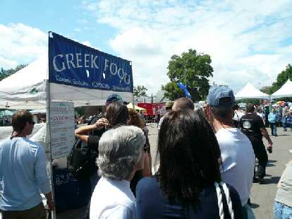 As many music stages as there were, there were more booths. Here's one selling Greek Food. As many music stages as there were, there were more booths. Here's one selling Greek Food.