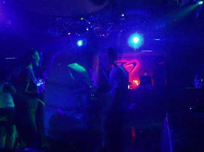 Inside the disco club.