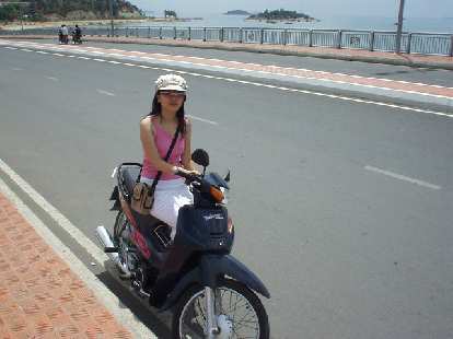 Kristy took me around Nha Trang on her Honda Wave.