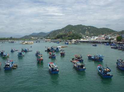Boats in the harbor of Nha Trang.