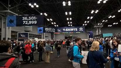The pre-race 2016 New York City Marathon Expo at the Jacob K. Javits Convention Center. The pre-race 2016 New York City Marathon Expo at the Jacob K. Javits Convention Center.