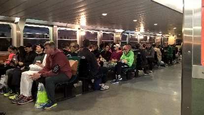 The 5:45 a.m. ferry from Whitehall Terminal, Manhattan to Staten Island. The 5:45 a.m. ferry from Whitehall Terminal, Manhattan to Staten Island.