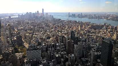 The view of Manhattan to the south from near the top of the Empire State Building. The view of Manhattan to the south from near the top of the Empire State Building.