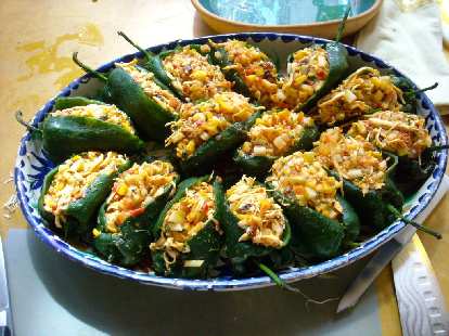 It required a couple hours of work between a dozen people, but we successfully made chiles de nogada.