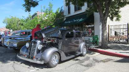 Jim Slattenow's grey 1935 Plymouth 4-door. Jim Slattenow's grey 1935 Plymouth 4-door
