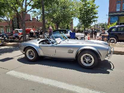 A silver Shelby Cobra recreation.