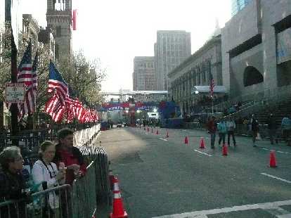 The finish line of the Olympic Marathon Trials (and also that of the Boston Marathon the next day).