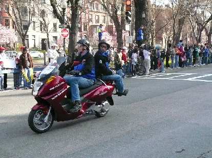 Pacers rode electric scooters.