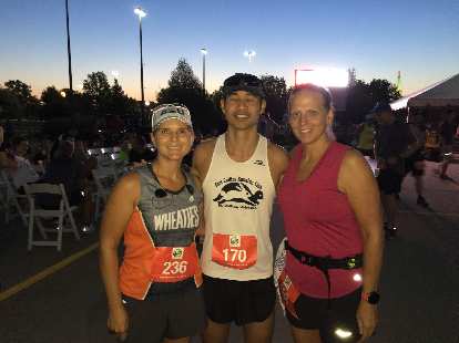 Mel, Felix, and Connie at the start of the 2019 Omaha Marathon. Mel, Felix, and Connie at the start of the 2019 Omaha Marathon.
