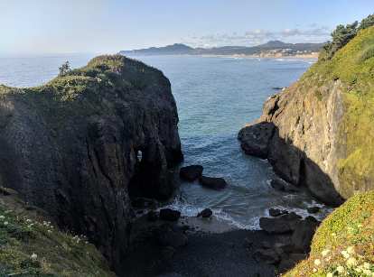 The Oregon coast as seen from Yaquina Head Outstanding Natural Area.