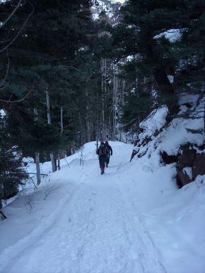 Hiking through Ouray Ice Park. Hiking through Ouray Ice Park.