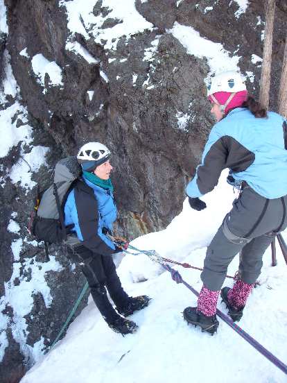 Tori about to rapel from the top of a cliff in the New Frontier area. Tori about to rapel from the top of a cliff in the New Frontier area.