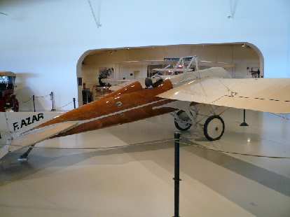 This 1913 Deperdussin (replica) was advanced for its time with its streamlined, monocoque fuselage.  In 1913 it achieved 126.7 mph.