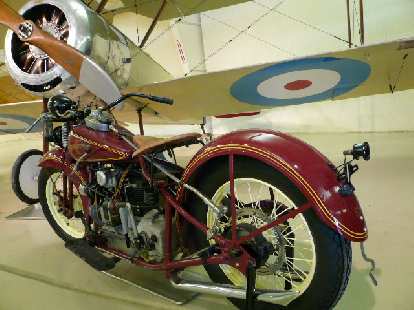 A 1931 Henderson and a 1916 Sopwith Pup (that the German Red Baron considered superior to his own plane). A 1931 Henderson and a 1916 Sopwith Pup (that the German Red Baron considered superior to his own plane).