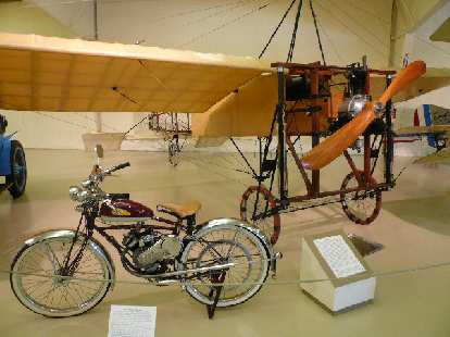 The 1946 Whizzer Motorbike got 125 mpg with 2.5 hp. Louis Bleriot and his 1909 Bleriot XI made the first aeroplane flight across the English Channel. The 1946 Whizzer Motorbike got 125 mpg with 2.5 hp. Louis Bleriot and his 1909 Bleriot XI made the first aeroplane flight across the English Channel.