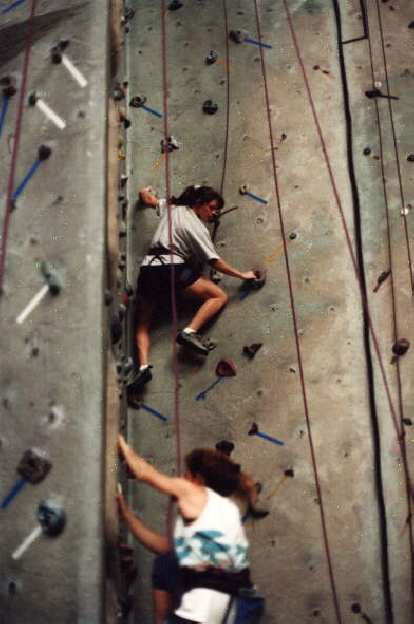 Here's Adrienne speeding up the wall!
