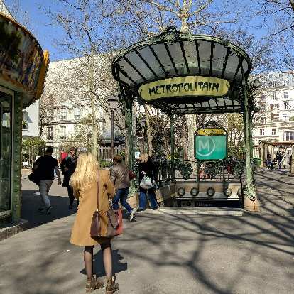 The Abbesses Metro station near the Sacre Coeur had an Art Nouveau entrance. (21 Mar 2019) Photo: The Abbesses Metro station near the Sacre Coeur had an Art Nouveau entrance.