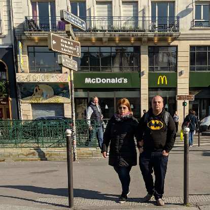 Photo: In Paris' red light district, there was McDonald's and... Batman.