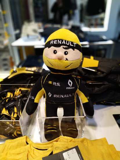 A Renault driver doll at the Renault showroom on the Champs-Élysées.