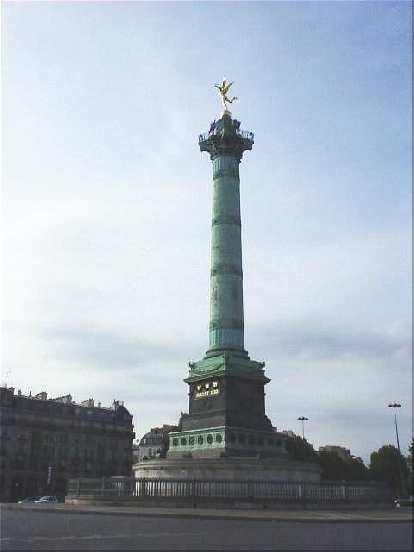 At the Bastille, the most noteworthy piece of architecture is L'Colomne de Julliet at the rond point just outside of the Bastille.