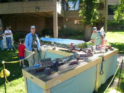 A model train set at Pet Fest in Library Park in Fort Collins.