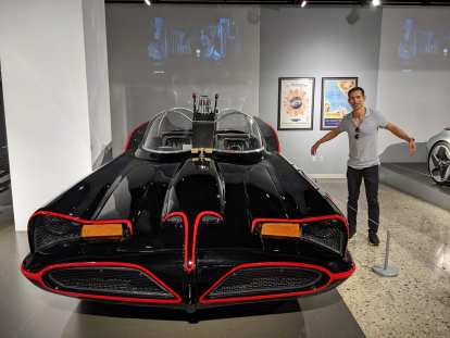 Felix with one of the original Batmobiles.