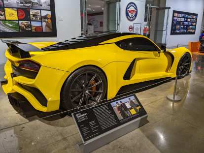 A 2022 Hennessey Venom F5 Roadster with an estimated top speed of 311 miles per hour.