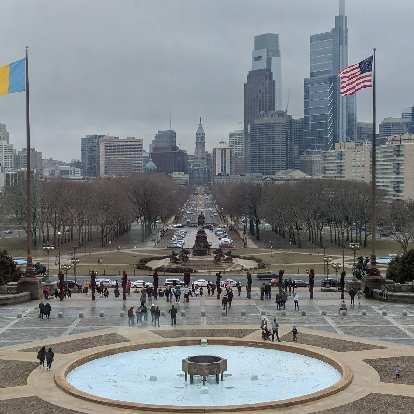 The view of Philadelphia from the Philadelphia Museum of Art.