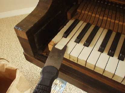 Removing the old keytops.