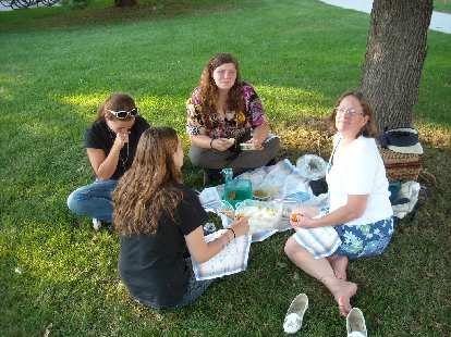 Ann was also picnicking just 15 feet away with three young pre-vets she was mentoring. Ann was also picnicking just 15 feet away with three young pre-vets she was mentoring.