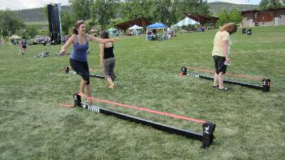 Diana on the slack line.