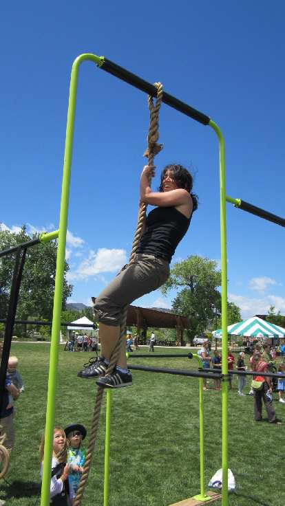 Lauren at the top of the rope.