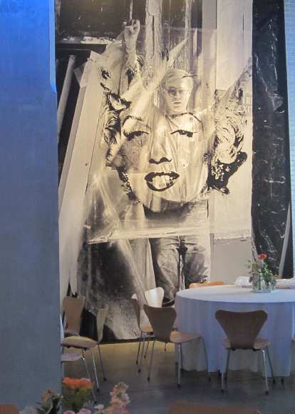 A superposition of Marilyn Monroe and Andy Warhol inside the Warhol Museum. (19 Jul 2014) A superposition of Marilyn Monroe and Andy Warhol inside the Warhol Museum.