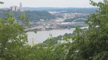 The view of downtown Pittsburgh from Emerald View Park. (21 Jul 2014) The view of downtown Pittsburgh from Emerald View Park.