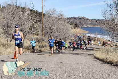 Felix Wong (left) running up the first hill of the 2019 Polar Bear 5k Run.