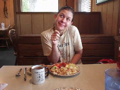 After about 8 or so miles, we stopped at Vern's diner for some breakfast.