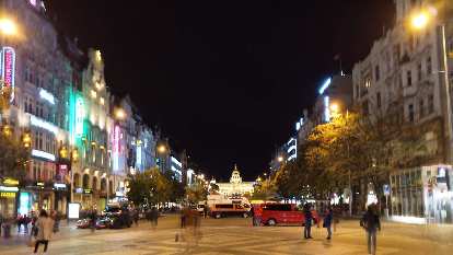 Pedestrian square near Mustek in Prague.