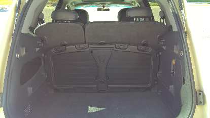 The PT Cruiser's parcel shelf stowed away in a vertical position.