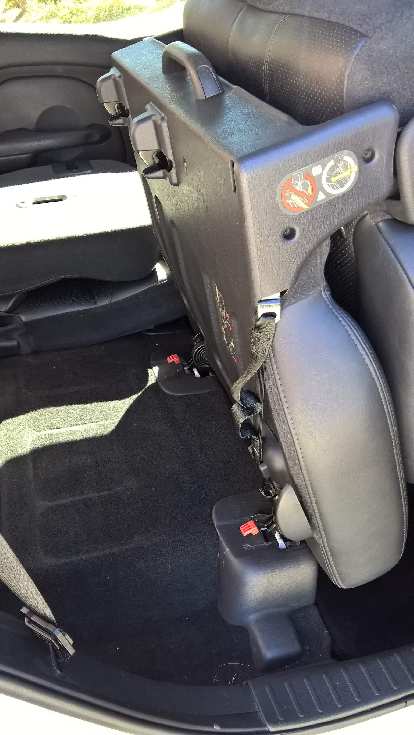 The PT Cruiser's rear seat in the "up" position. The PT Cruiser's rear seat in the "up" position.