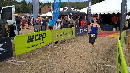 Tamara starting Loop 4 of the 2016 Ragnar Trail Angelfire relay.